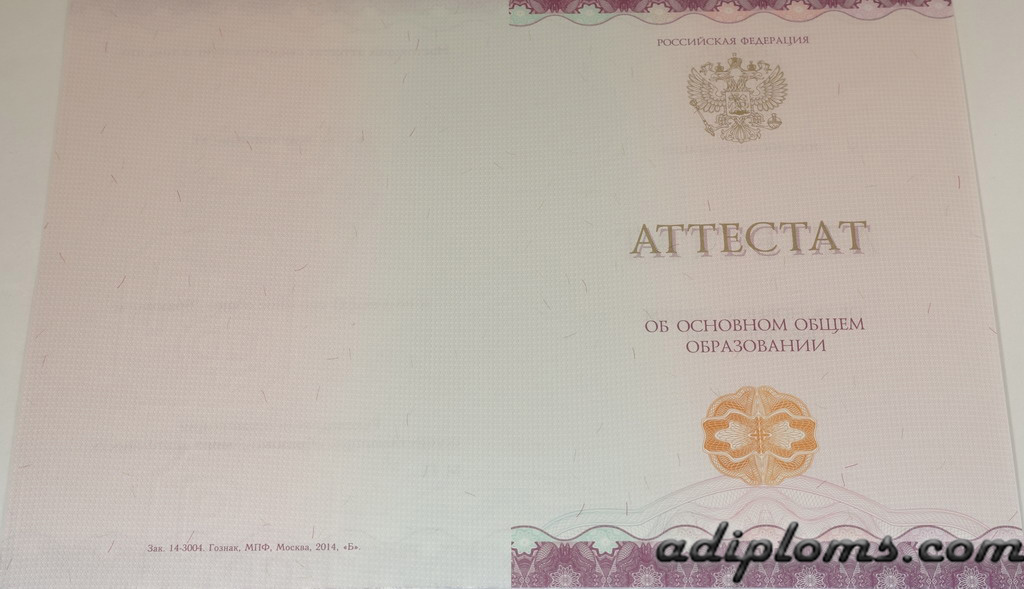 Аттестат 9 классов 2014-2026 Фото